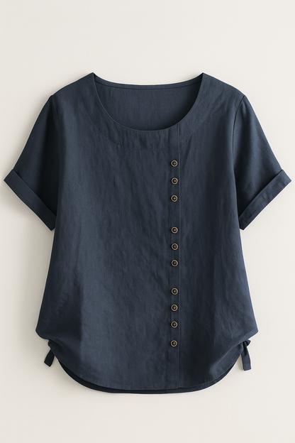 Amelia | Damen Leinenbluse mit Knopfleiste