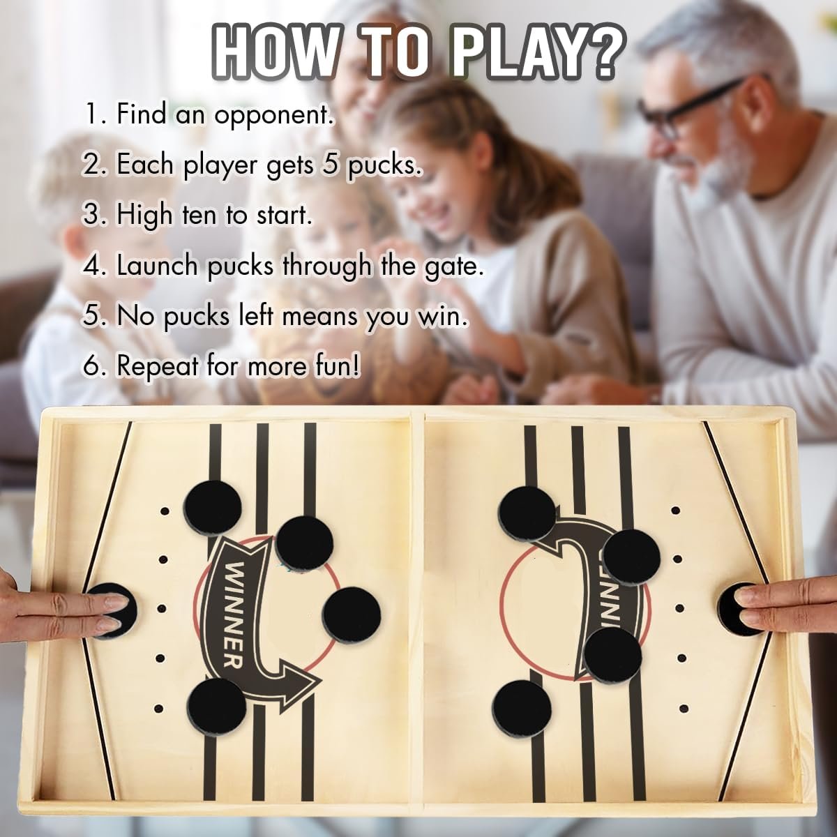 SkillShot™ | Hölzerne Puckschleuder Geschicklichkeitsspiel