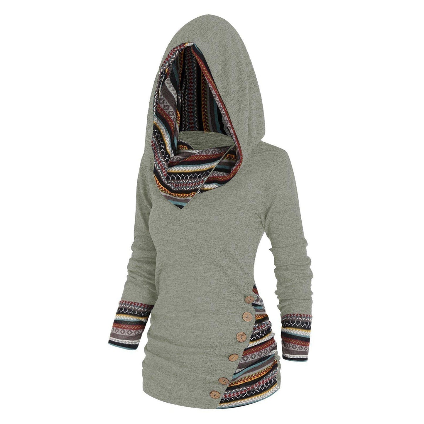 Lässiger Damen Kapuzenpullover mit Tribal-Muster – Tavira