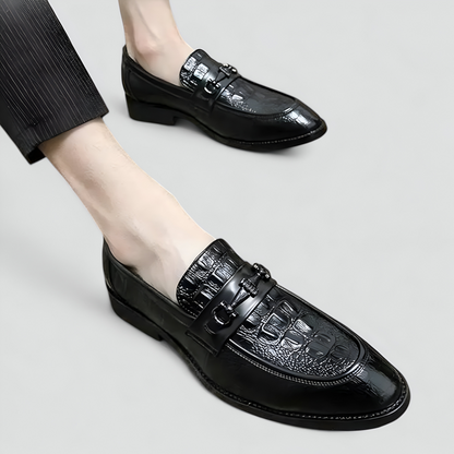 Carter | Elegante Herren-Loafer aus Leder mit Schlangenprägung
