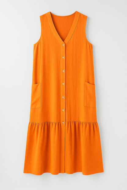 Royce | Fließendes ärmelloses Strandkleid