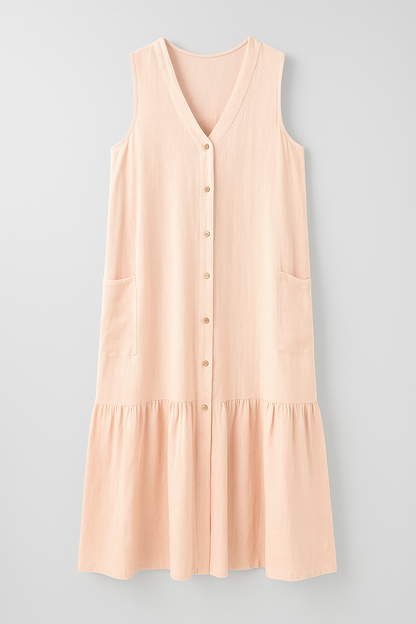 Royce | Fließendes ärmelloses Strandkleid