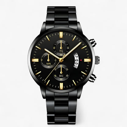 Magnus | Elegante schwarze Quarz Uhr - Stilvolle Zeitmessung für den modernen Lebensstil