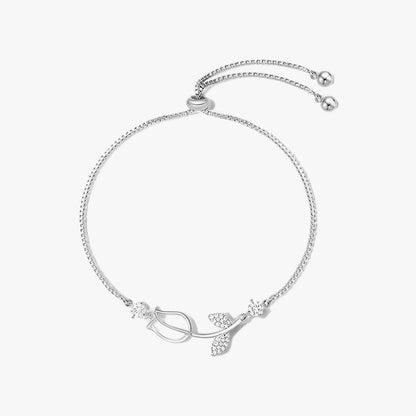 Strahlende Tulpe | Opal-Charm-Armband - Florale Brillanz