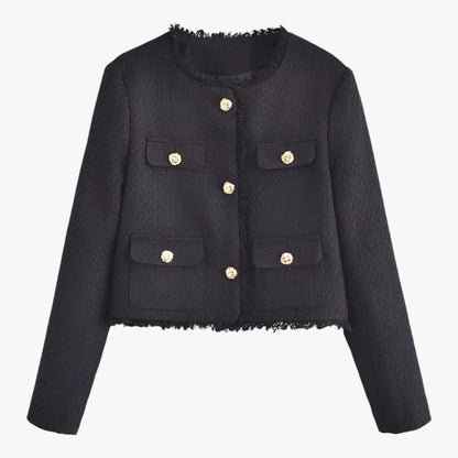Kurze Tweed-Jacke - Elegante Textur für den Herbst