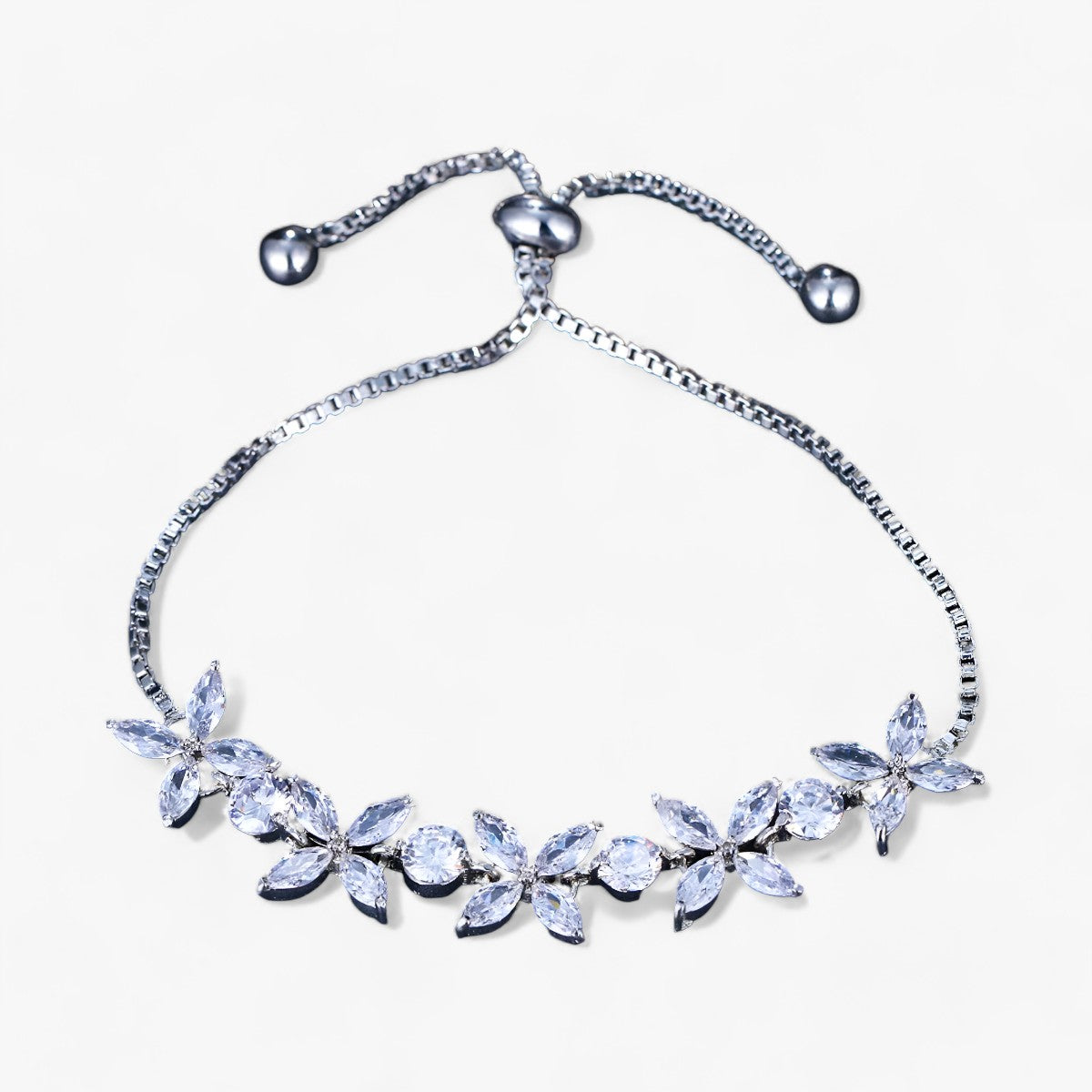 Zirkonia-Blüte | Charm-Armband - Elegantes Blumendesign