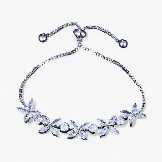 Zirkonia-Blüte | Charm-Armband - Elegantes Blumendesign