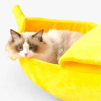 Bananenförmiges Katzenbett - Gemütlich und Spaßig für Katzen