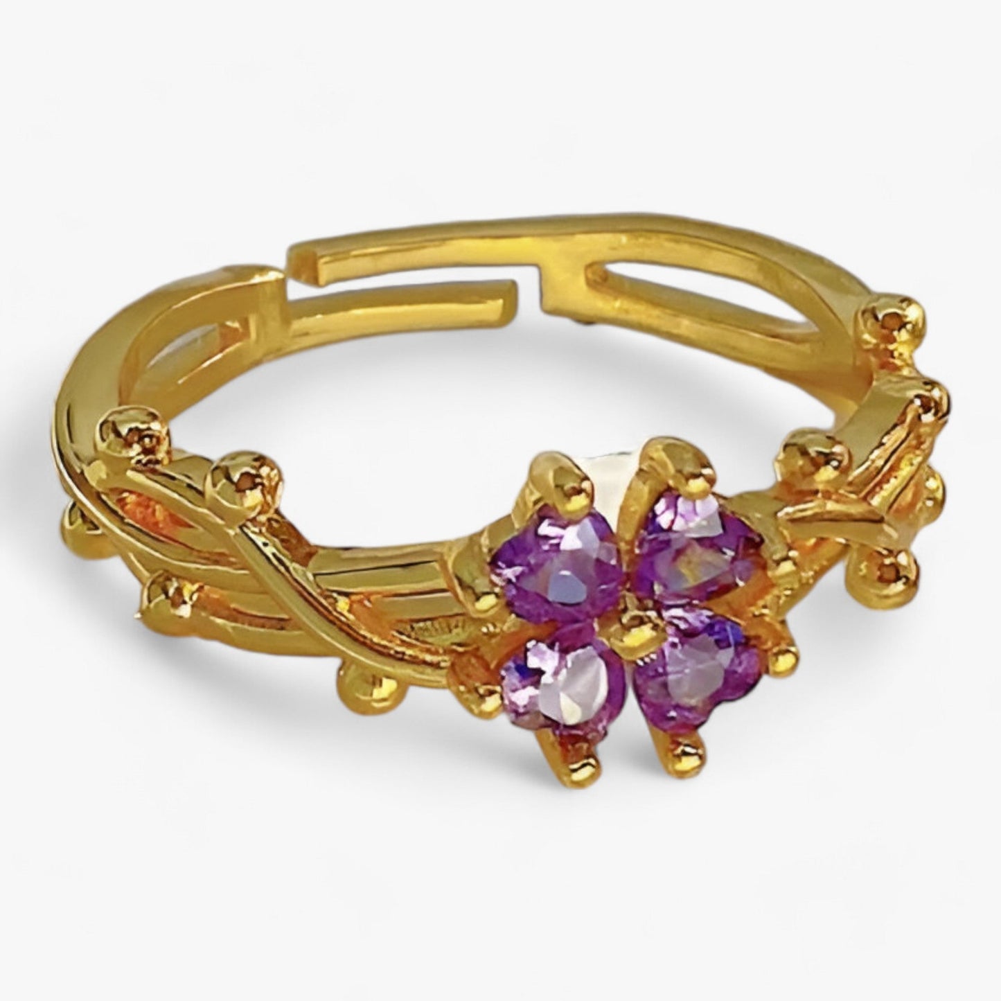 Lila verstellbarer Ring – schlicht französisch elegant