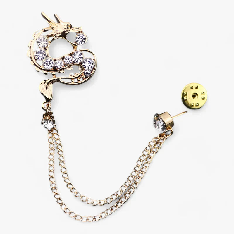 Drachenförmige Herrenbrosche - Verleiht jedem Outfit Eleganz