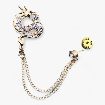 Drachenförmige Herrenbrosche - Verleiht jedem Outfit Eleganz