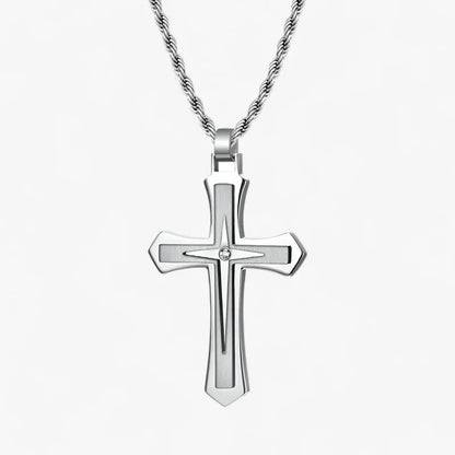 Männer Bicolor Edelstahlkreuzkette - Strapazierfähiges und stilvolles Accessoire