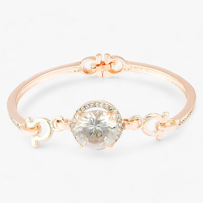 Kristallglanz | Platinbeschichtetes Kupferarmband - Elegantes Funkeln