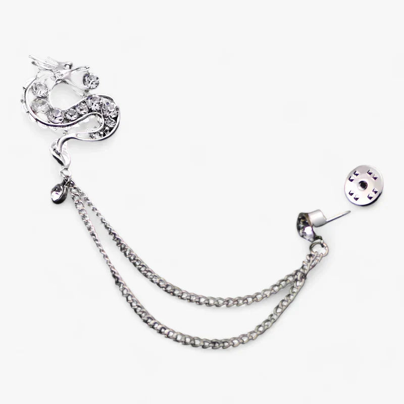 Drachenförmige Herrenbrosche - Verleiht jedem Outfit Eleganz