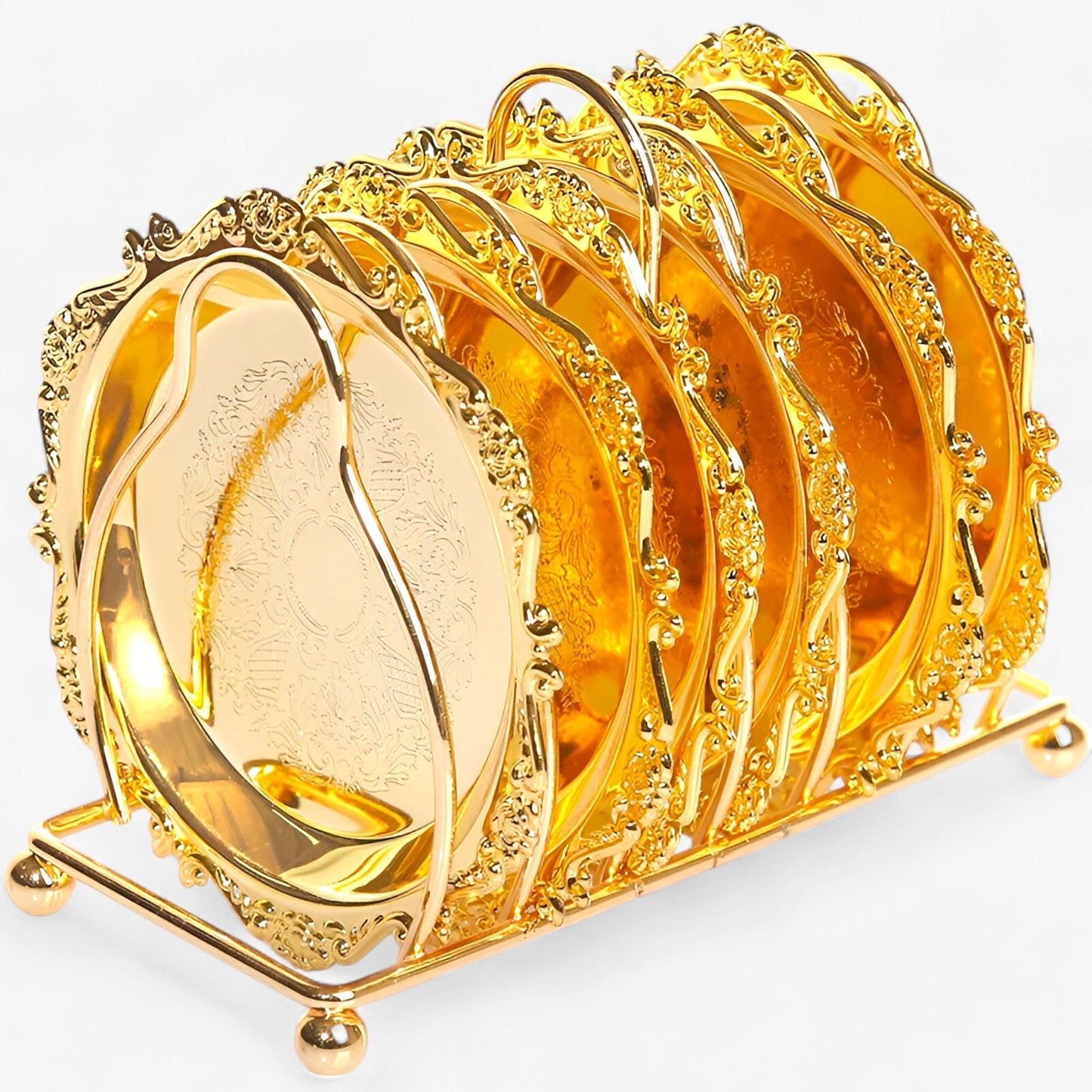 Cocktail Untersetzer | 6pcs Goldene Zinklegierung - Vintage plattiert Bar Dekor