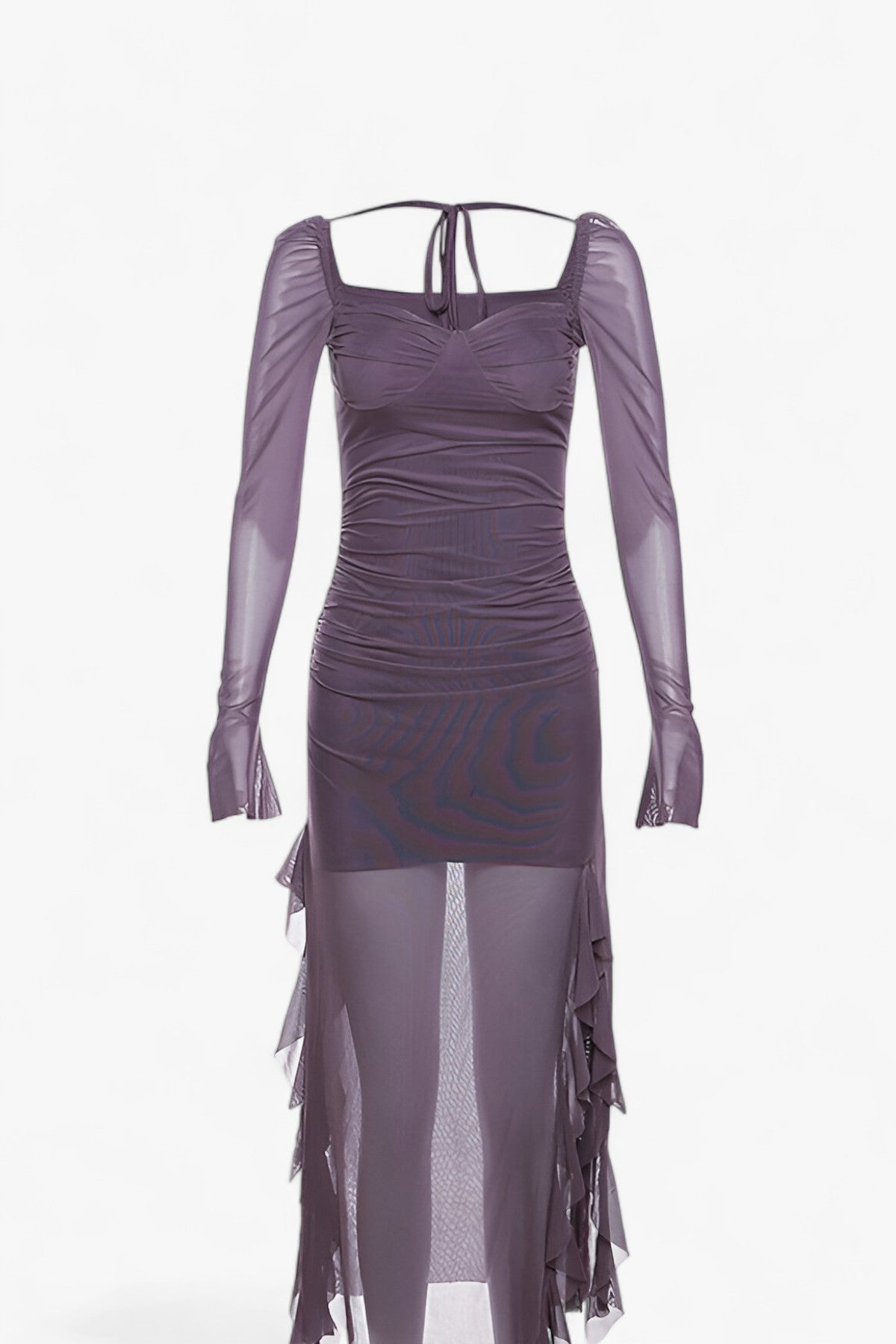 Rüschen Midi Kleid - Anmutig & Trendig