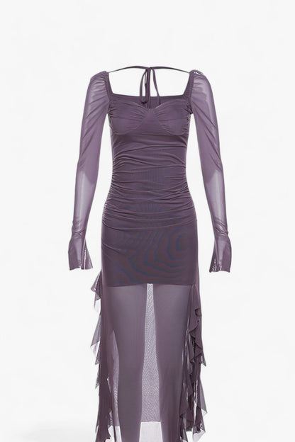 Rüschen Midi Kleid - Anmutig & Trendig