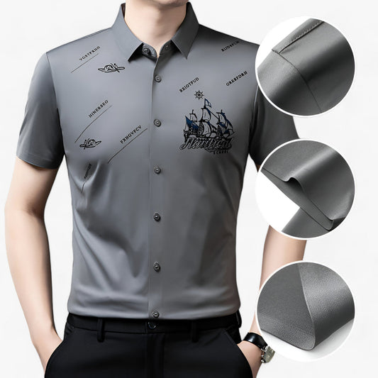 Herren Kurzarm Hemd mit Knopfleiste - Professioneller Komfort