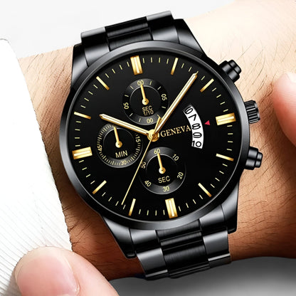 Schwarze Quarzuhr - Elegante Zeitmessung mit Modernem Flair