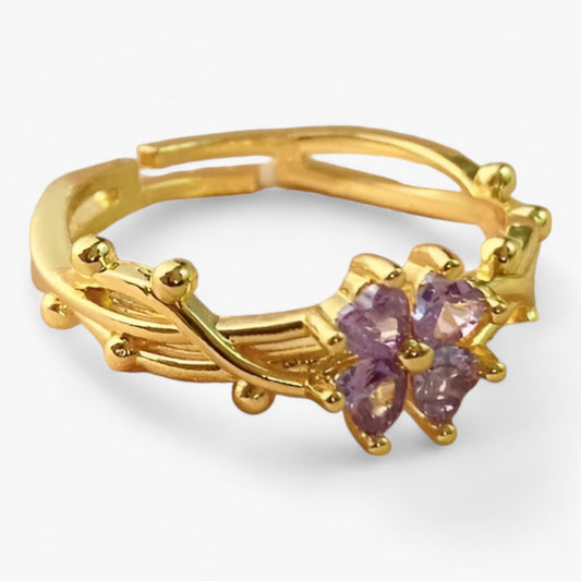 Lila verstellbarer Ring – schlicht französisch elegant