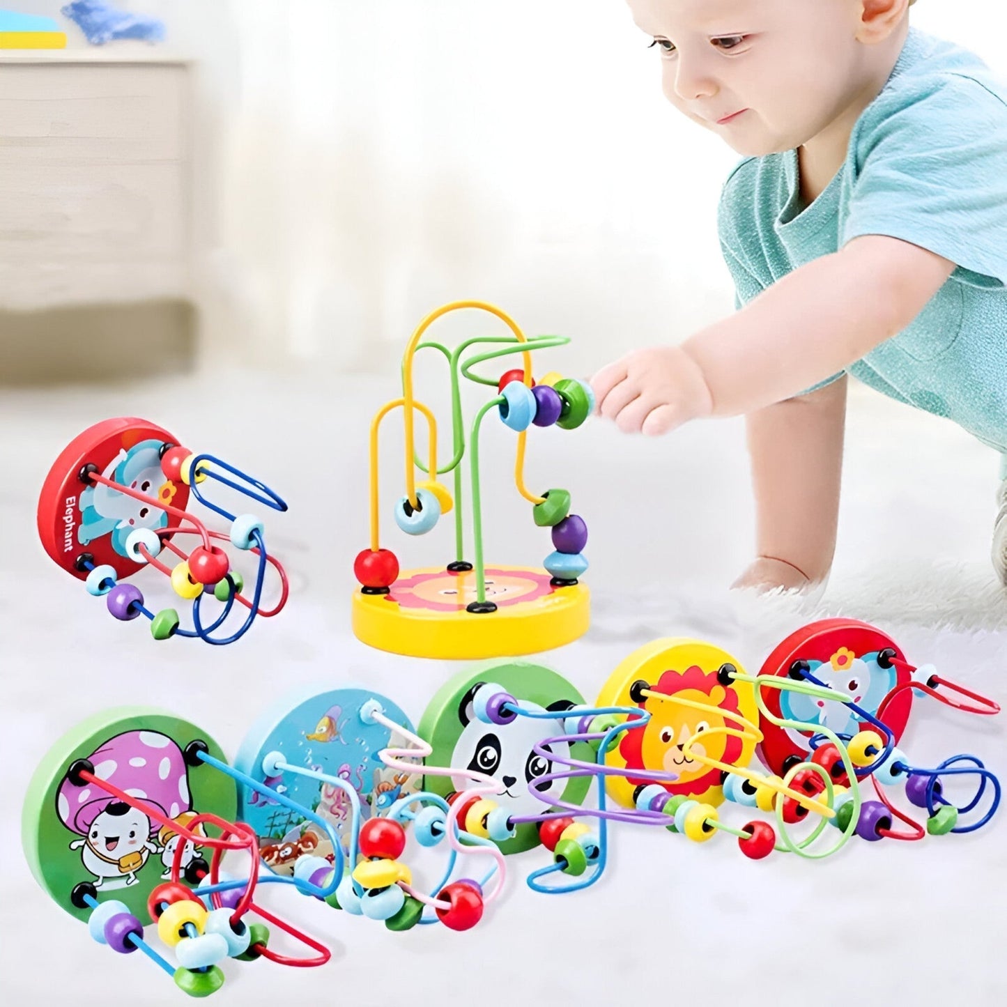 Holzperlen-Labyrinth - Frühe Lernförderung