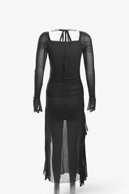 Rüschen Midi Kleid - Anmutig & Trendig