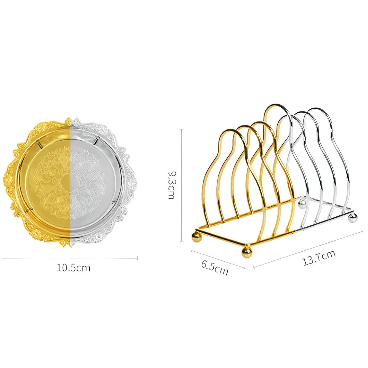 Cocktail Untersetzer | 6pcs Goldene Zinklegierung - Vintage plattiert Bar Dekor