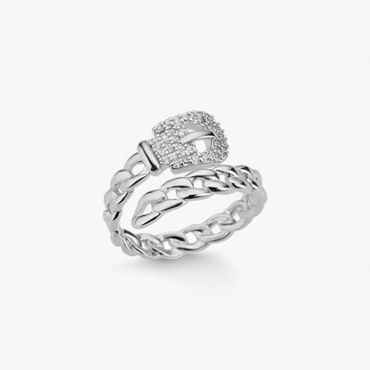 Zirkon-Gürtel-Ring - Chic und Modern