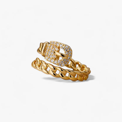 Zirkon-Gürtel-Ring - Chic und Modern