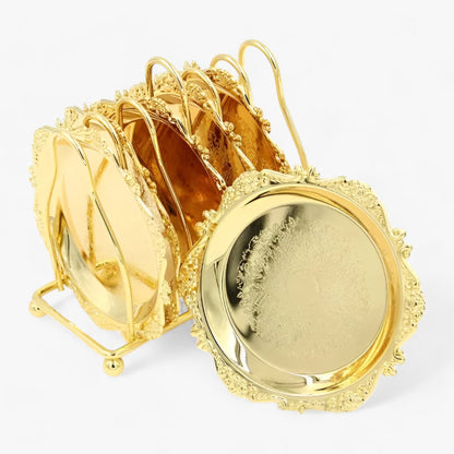 Cocktail Untersetzer | 6pcs Goldene Zinklegierung - Vintage plattiert Bar Dekor