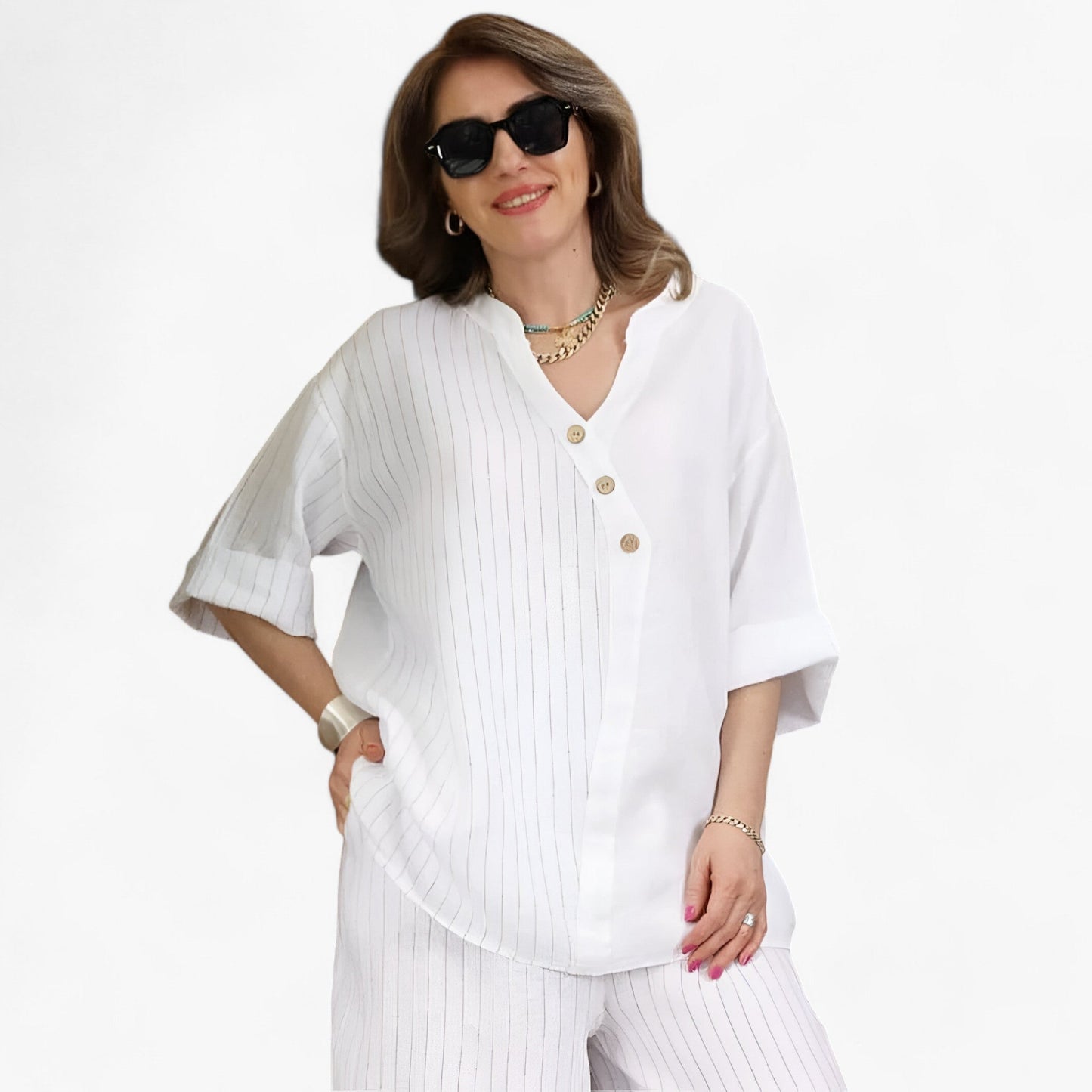 Damen Freizeit Baumwoll-Leinen Set - Ultimativer Komfort & Stil