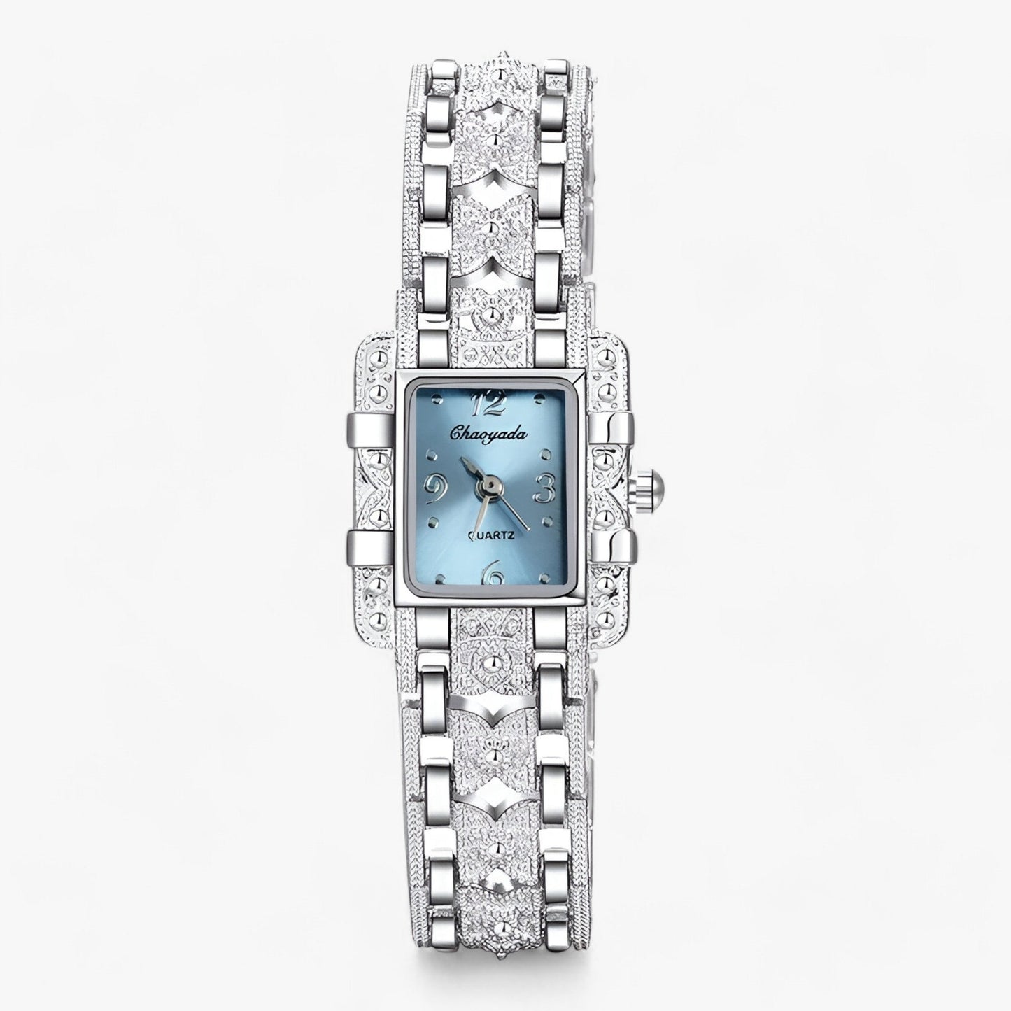 Armbanduhr mit Rechteckigem Zifferblatt und Kristallen - Modisch und Elegant für Frauen