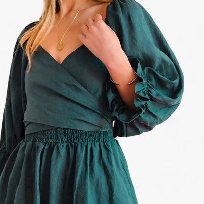 Kleid mit Rüschenärmeln - Elegant und Bequem