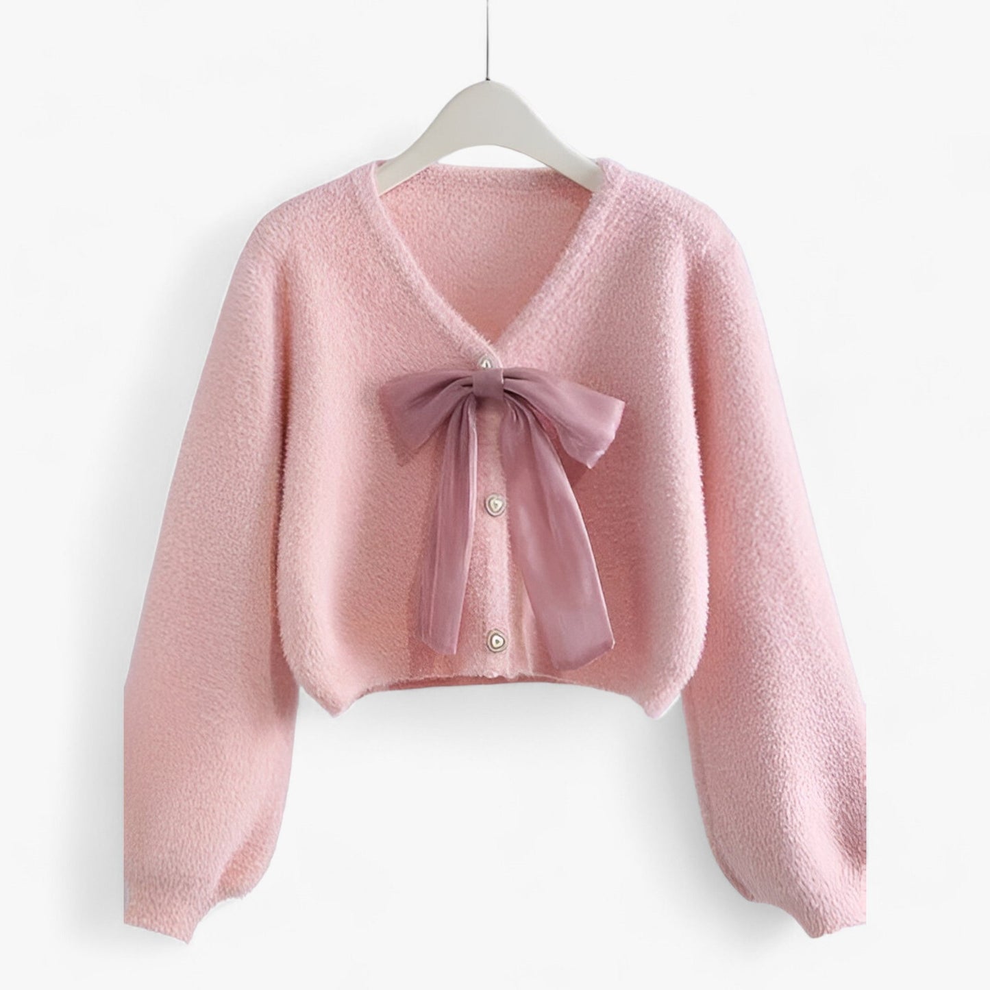 Süßer rosa Cardigan - Kuschelige Schichten mit raffinierten Akzenten