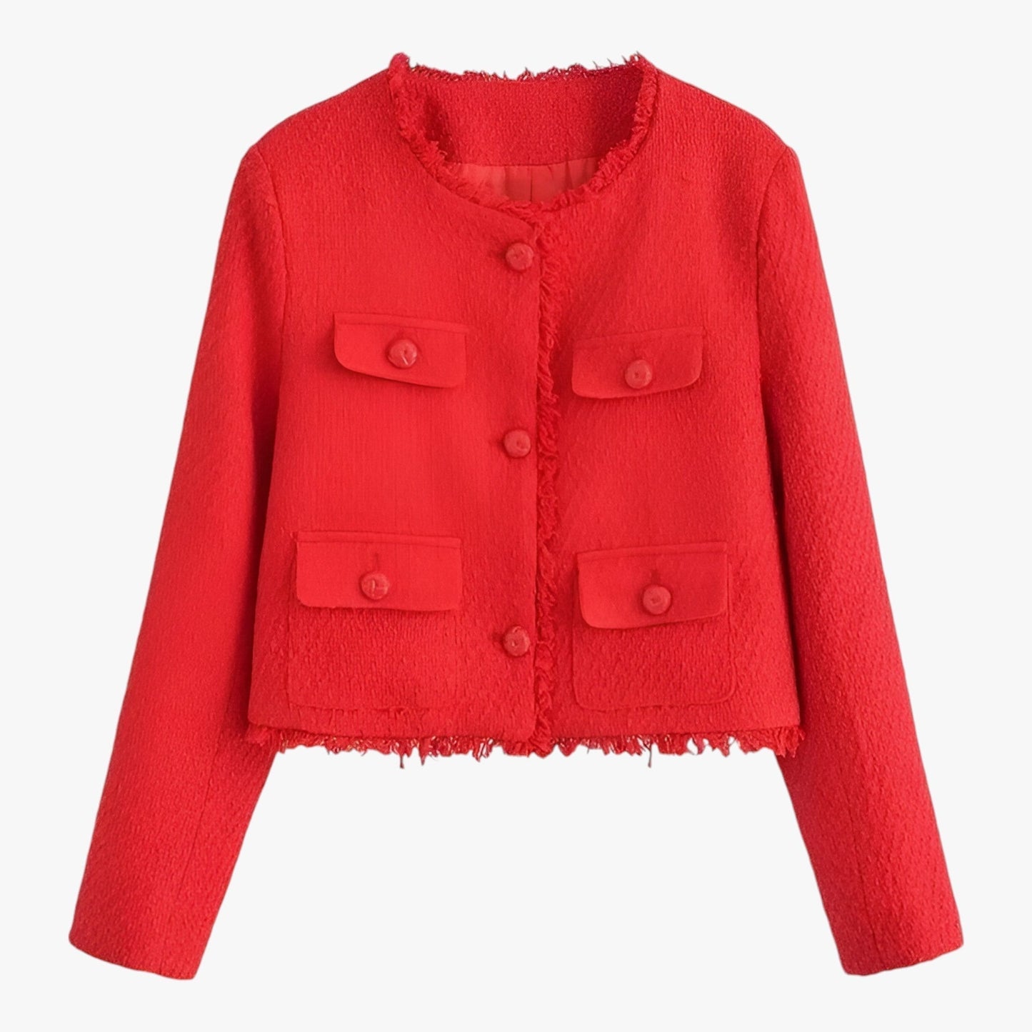 Kurze Tweed-Jacke - Elegante Textur für den Herbst