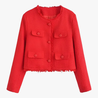 Kurze Tweed-Jacke - Elegante Textur für den Herbst