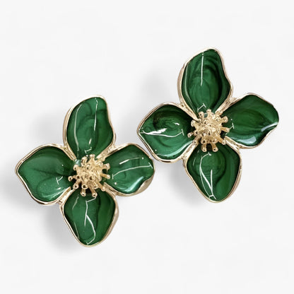 Rote Blumenohrringe – Retro-Luxus-Elegant