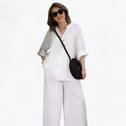 Damen Freizeit Baumwoll-Leinen Set - Ultimativer Komfort & Stil