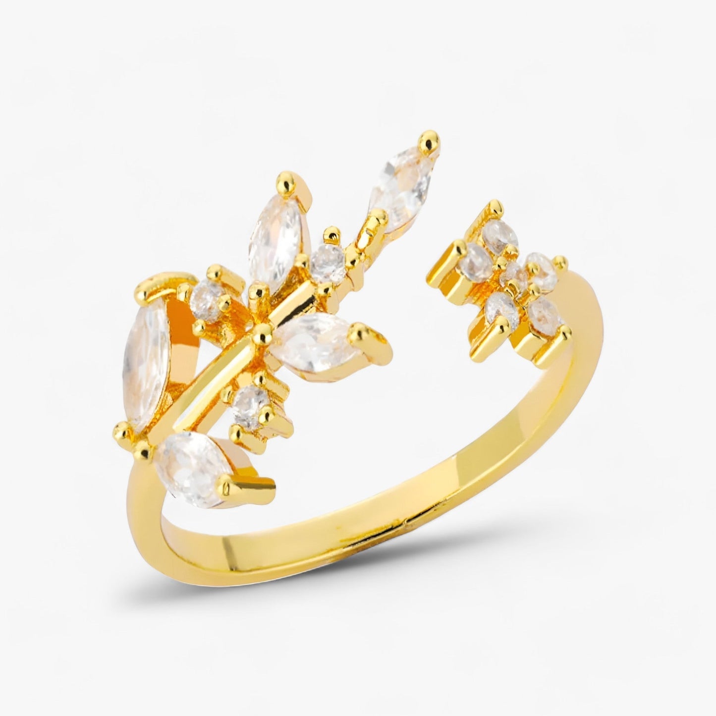 Goldener Ast | Blätter-Ring - Stilvolles Naturdesign