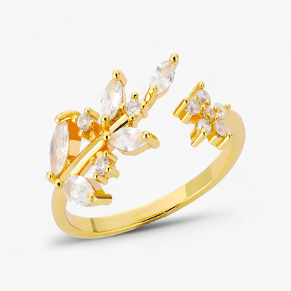 Goldener Ast | Blätter-Ring - Stilvolles Naturdesign