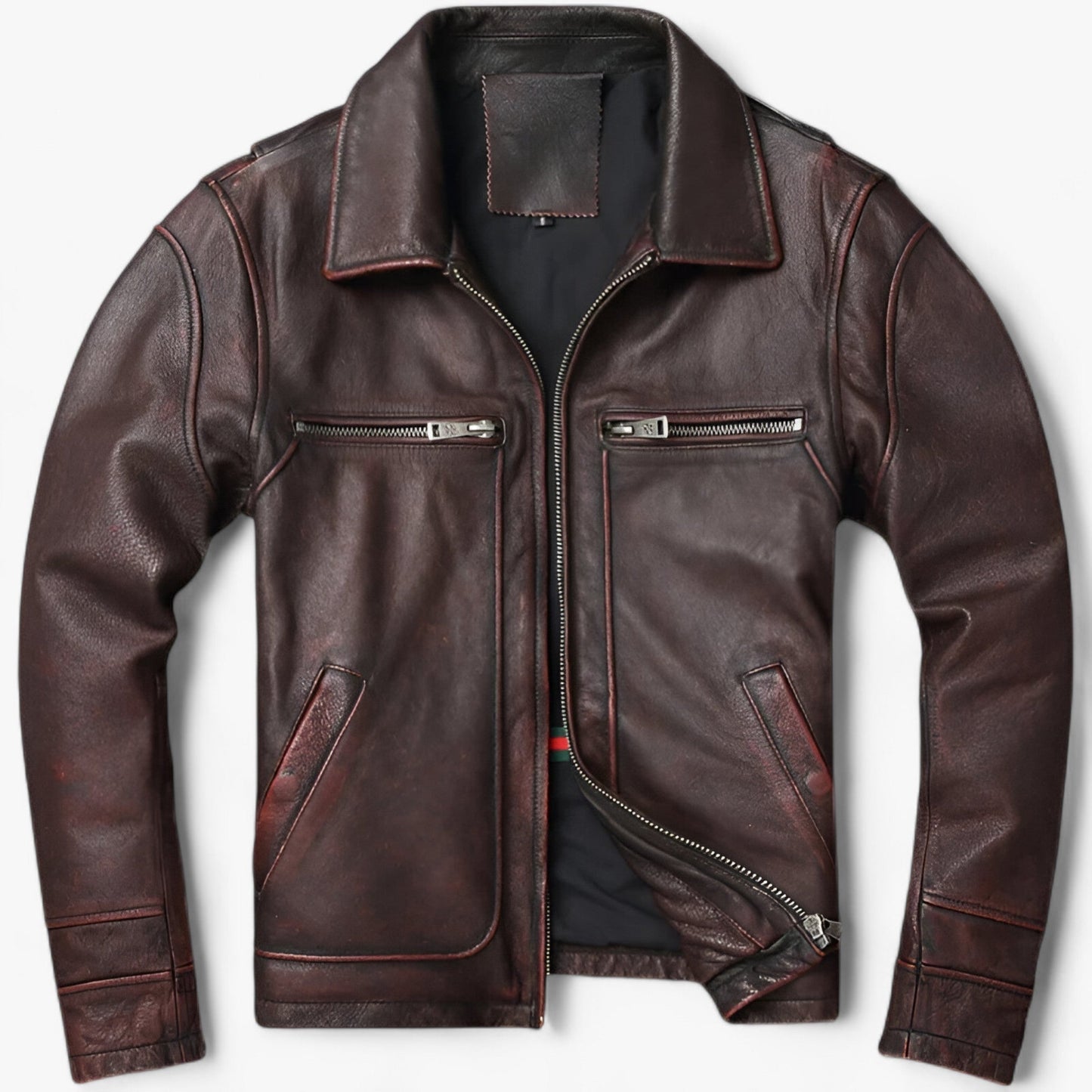 Herren Lederblouson - Vintage Biker Wärme