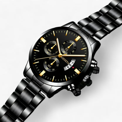 Schwarze Quarzuhr - Elegante Zeitmessung mit Modernem Flair