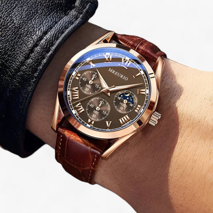 Herren-Quarzuhr - Luxus Lederarmband Business Uhr