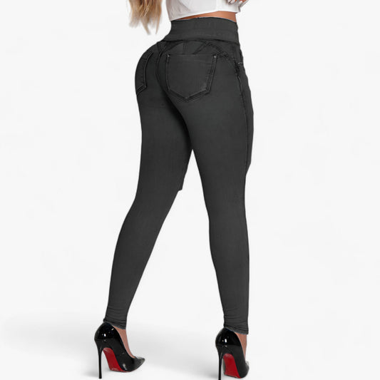 Trendy | Modische Hochbund Slim-Fit Destroyed Jeans - Moderner Stil mit einem Chic-Edge