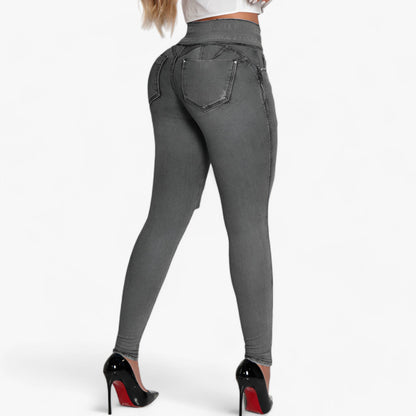 Trendy | Modische Hochbund Slim-Fit Destroyed Jeans - Moderner Stil mit einem Chic-Edge