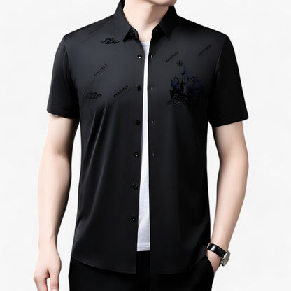 Herren Kurzarm Hemd mit Knopfleiste - Professioneller Komfort