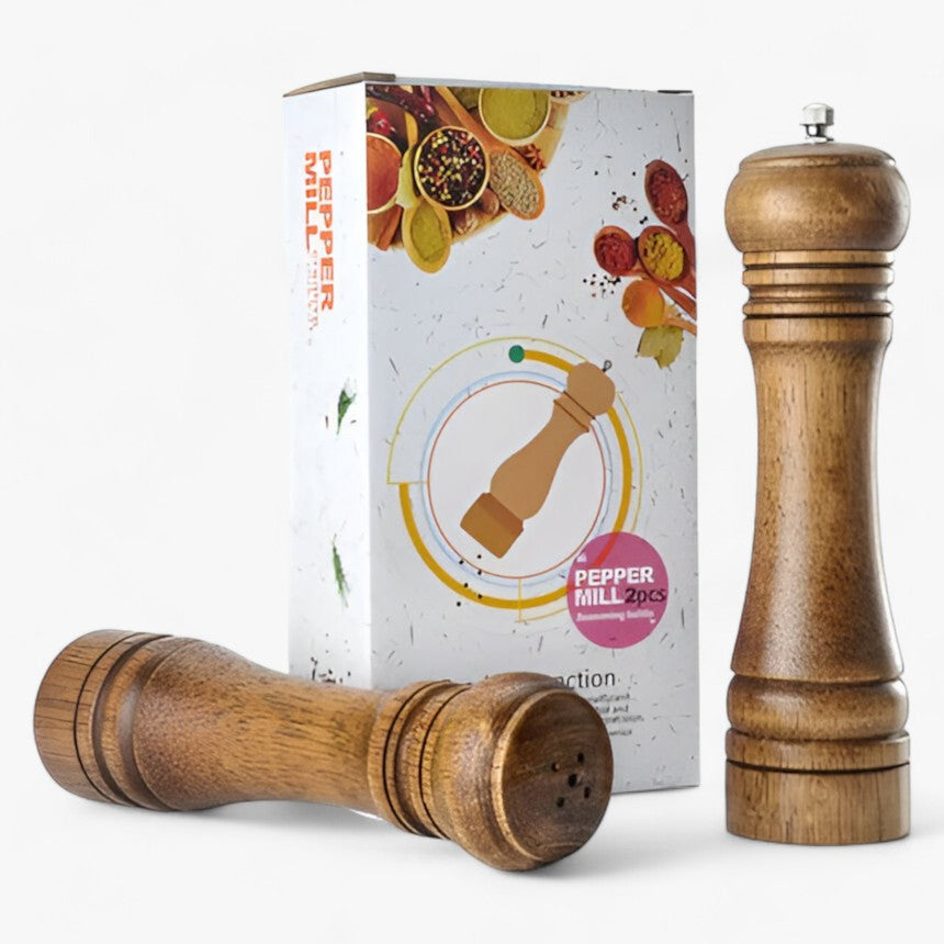 Holz-Gewürzmühlen-Set - Vereint Stil und Funktionalität für Ihre Küche