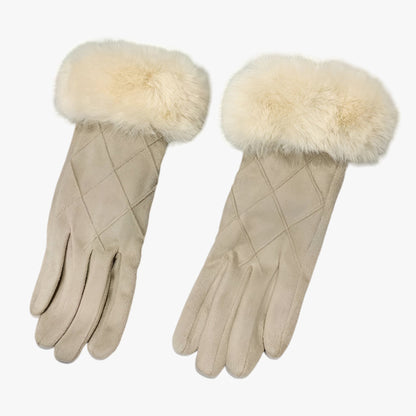 EleganceTouch | Winter-Suede Karierte Handschuhe - Stilvoll & Touchscreen Geeignet
