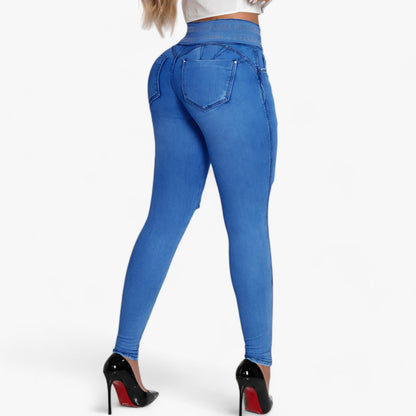 Trendy | Modische Hochbund Slim-Fit Destroyed Jeans - Moderner Stil mit einem Chic-Edge