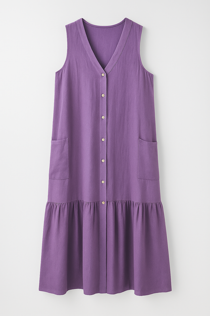 Royce | Fließendes ärmelloses Strandkleid